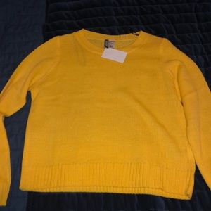 H&M yellow knit sweater NWT